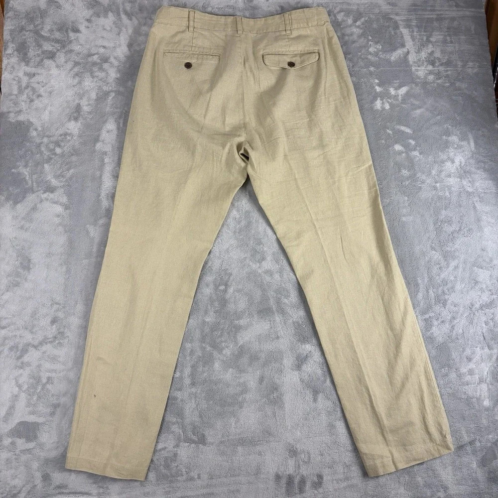 Territory Ahead Pants Mens 34x32 Linen Cotton Blend Textured Lightweight Chino